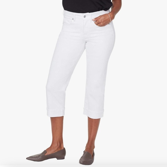 NYDJ Marilyn Crop Cuff Jeans in Optic White - Size 10 - Picture 1 of 11